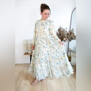 Elegant Floral Long Sleeve Dress